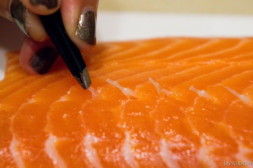 Deboned salmon