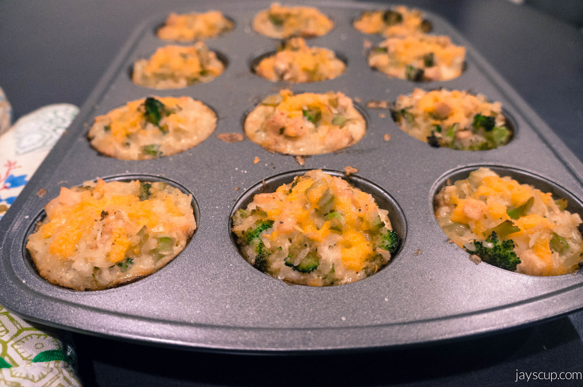 Baked Broccoli Chicken Rice Cups | Jay's Cup