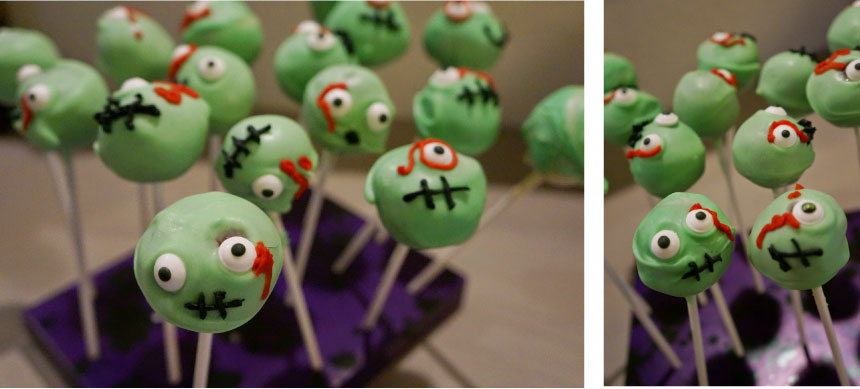 Zombie cake pops